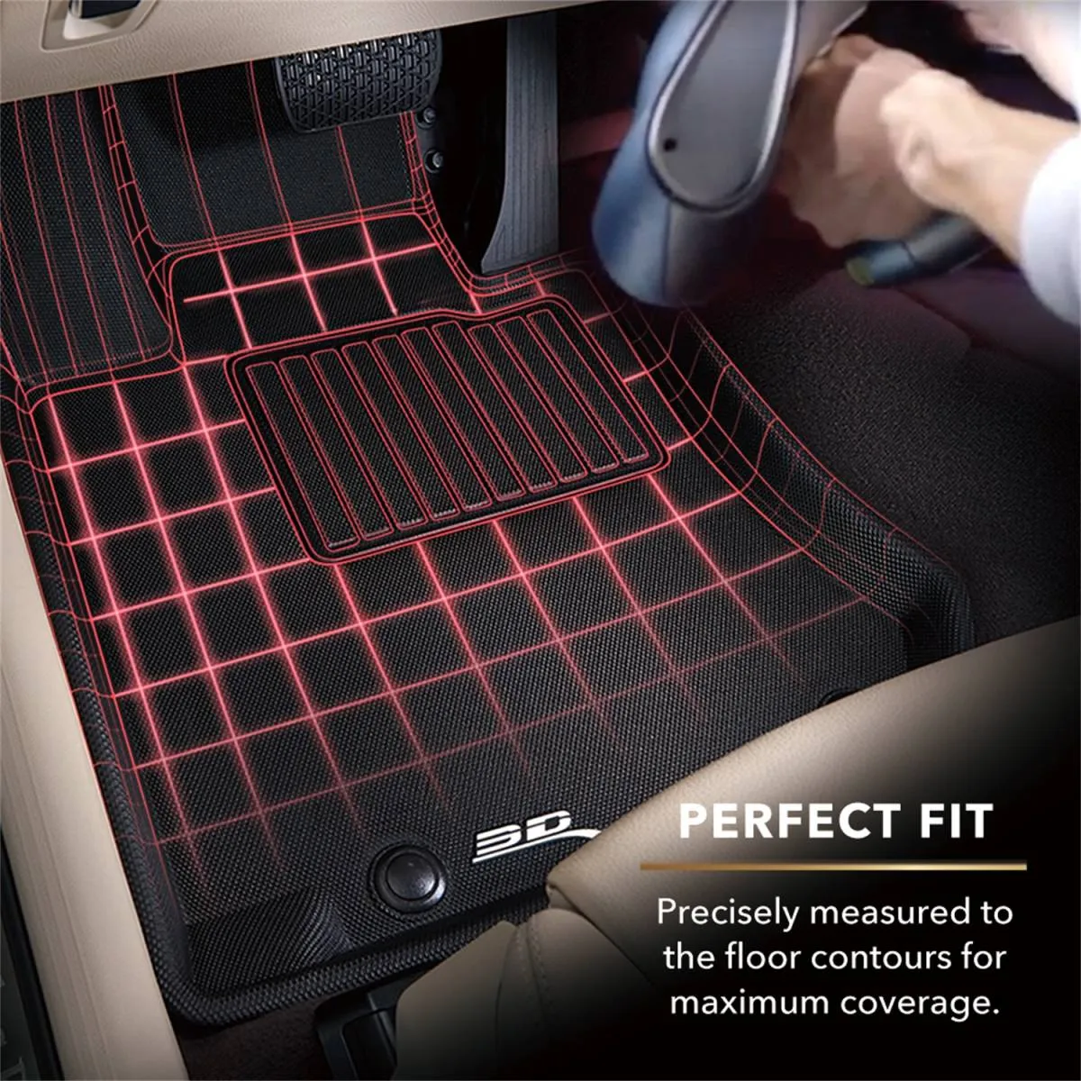 3D MAXpider Floor Mats Genesis GV70 (22-24) All-Weather Kagu Series Black - Front or Second Row