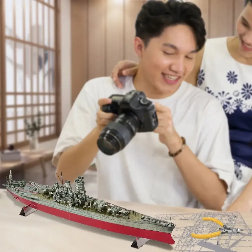 3d Metal Puzzle Musashi Battleship Assembly Model Kits Jigsaw Diy Toys for Kids Brain Teaser Gifts for Adult