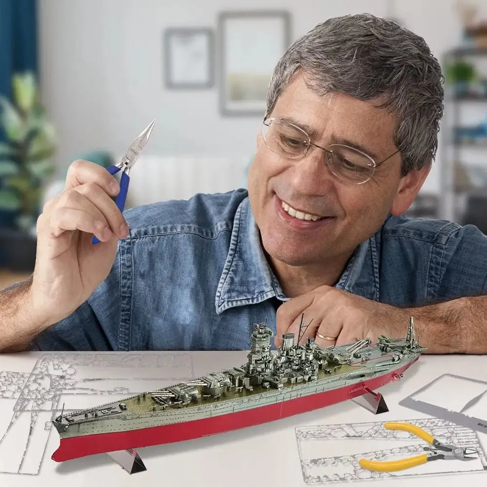 3d Metal Puzzle Musashi Battleship Assembly Model Kits Jigsaw Diy Toys for Kids Brain Teaser Gifts for Adult