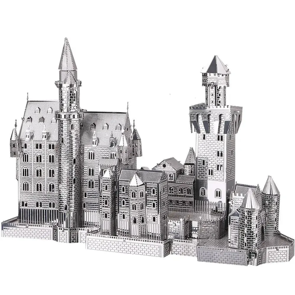 3d Metal Puzzle Neuschwanstein Castle Model Building Kits Diy Toys Jigsaw for Teen Adult Birthday Gifts