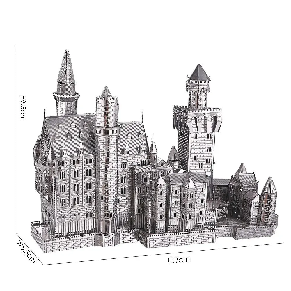 3d Metal Puzzle Neuschwanstein Castle Model Building Kits Diy Toys Jigsaw for Teen Adult Birthday Gifts