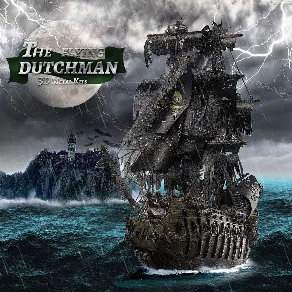 3d Metal Puzzle the Flying Dutchman Model Building Kits Pirate Ship Jigsaw for Teens Brain Teaser Diy Toys
