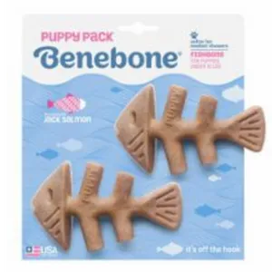 Benebone Puppy Pack Fishbone Chew Toy, 2 pack