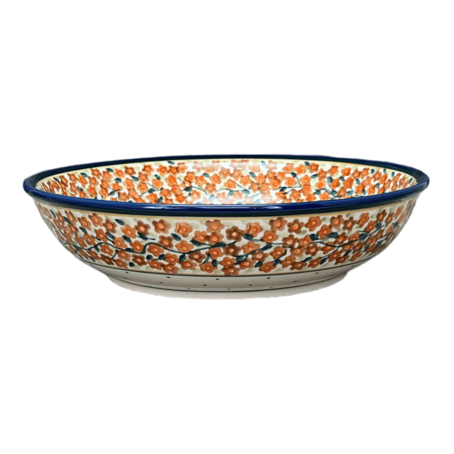 Bowl, Round, Shallow, 10" in "Orange Wreath" by Zaklady | Y1013A-DU52