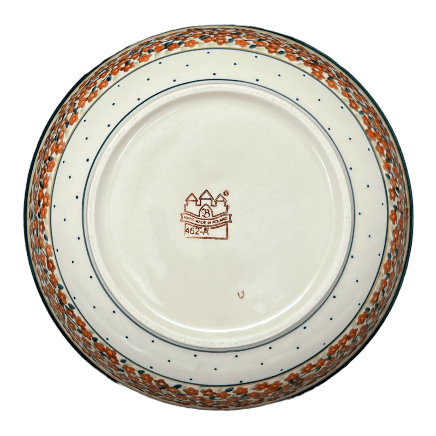 Bowl, Round, Shallow, 10" in "Orange Wreath" by Zaklady | Y1013A-DU52