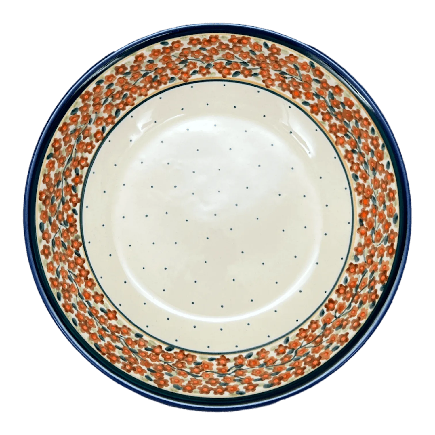 Bowl, Round, Shallow, 10" in "Orange Wreath" by Zaklady | Y1013A-DU52