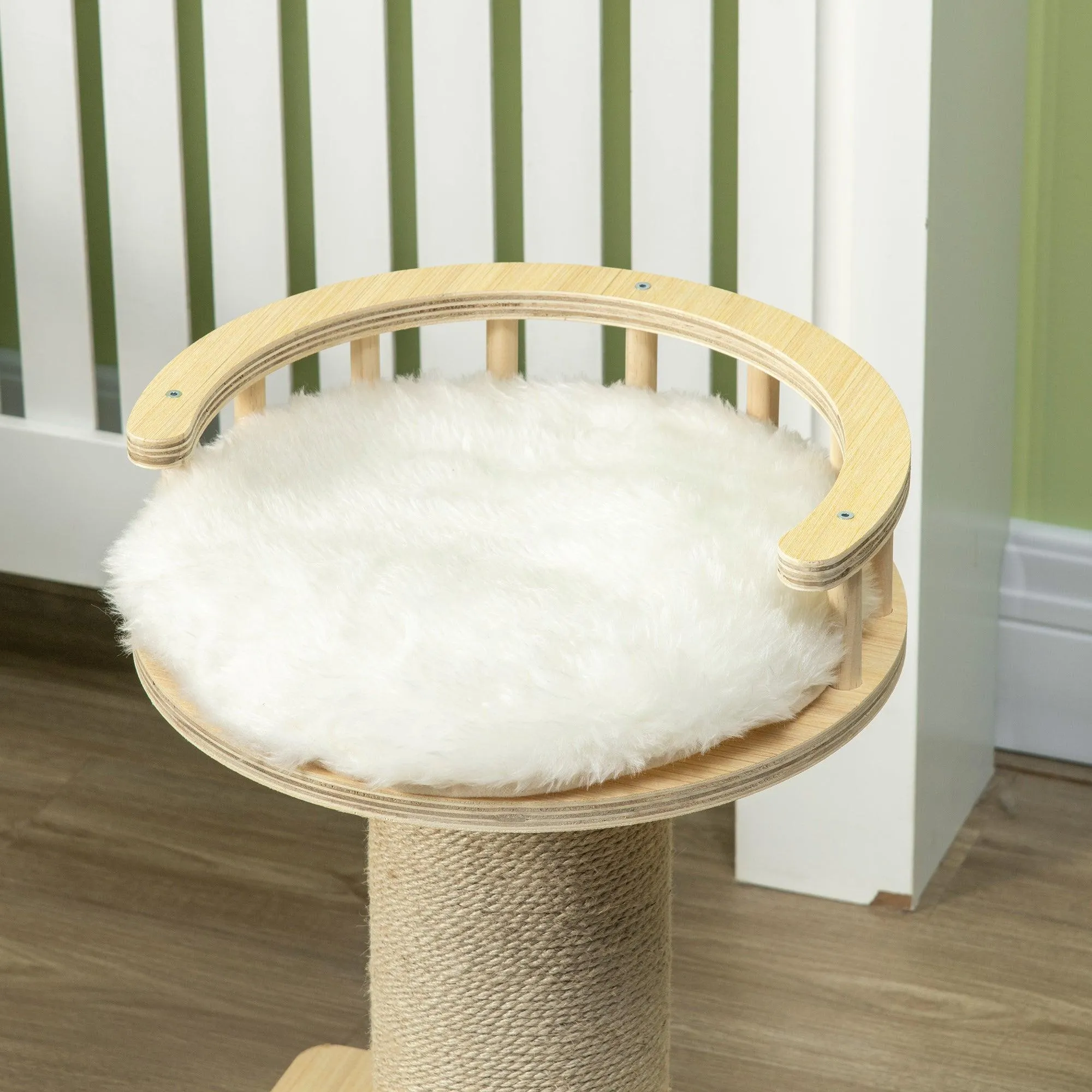 Cat Tower with Jute Scratching Post, 52cm - Natural