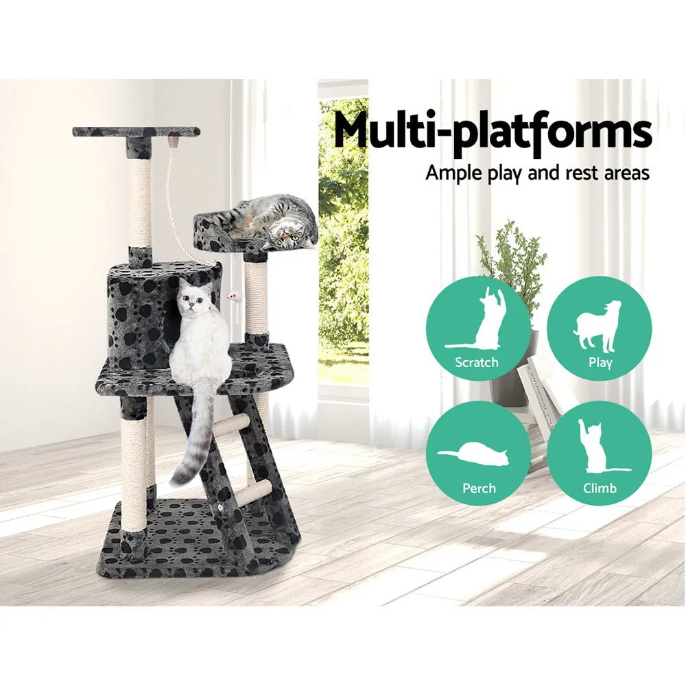 Cat Tree 120cm Trees Scratching Post Scratcher Tower Condo House Furniture 120cm - Dark Grey