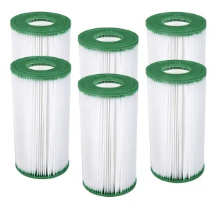 Coleman 90357E Type III A/C 1000 and 1500 GPH Replacement Filter Swimming Pool Cartridge Compatible with Most Power Round Frame Pools (6 Pack)