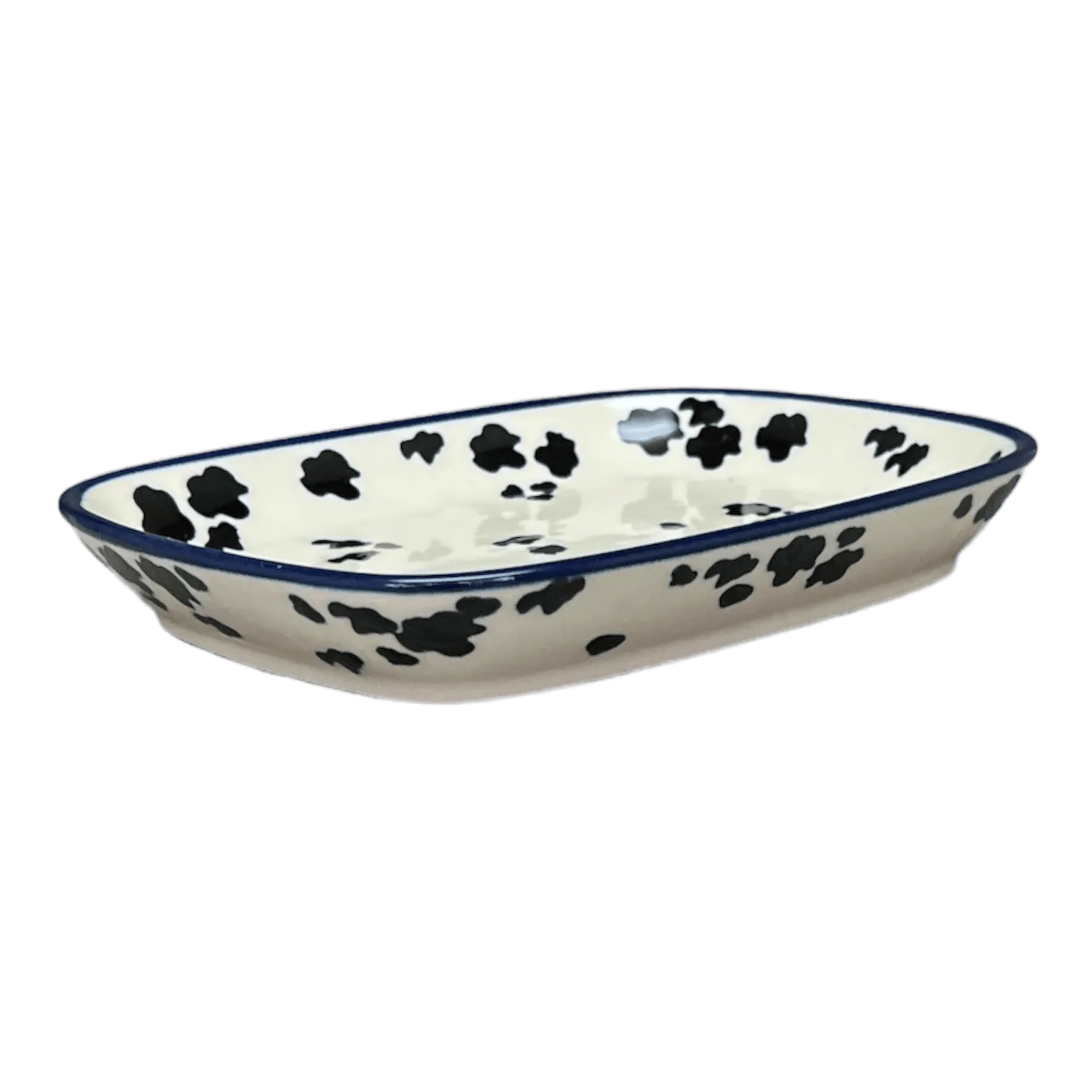 Dish, Shallow, 5.75" x 7" in "Cowabunga - Blue Rim" by Ceramika Artystyczna  | A160-2417X