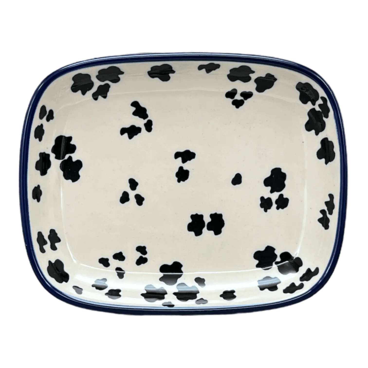 Dish, Shallow, 5.75" x 7" in "Cowabunga - Blue Rim" by Ceramika Artystyczna  | A160-2417X