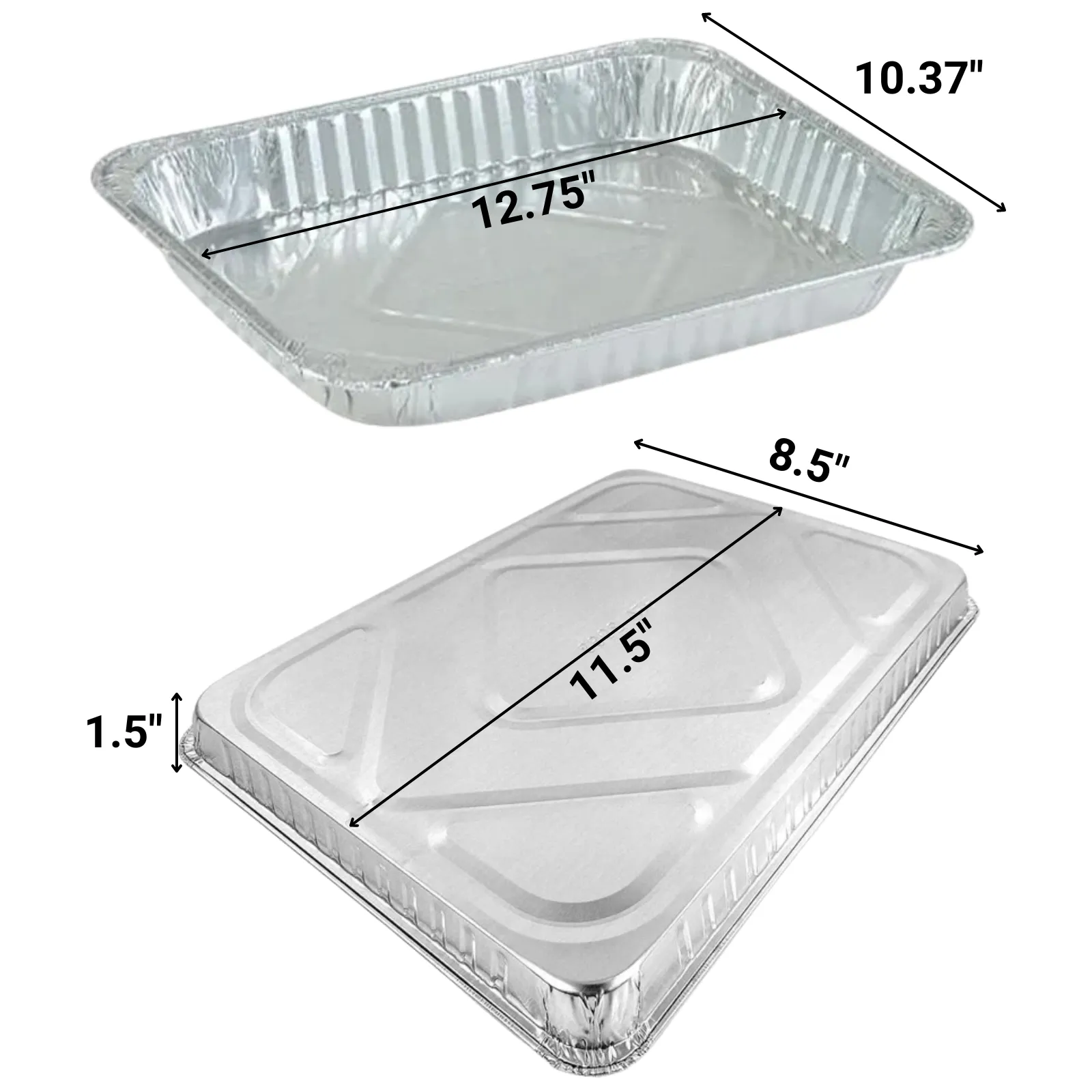 Disposable Aluminum Half Size Medium/Shallow Pans