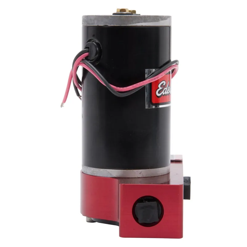Edelbrock Quite-Flo Electric Fuel Pump 120 gph at 6.5 psi Preset 3/8" NPT Inlet/Outlet Aluminum - Red Anodize