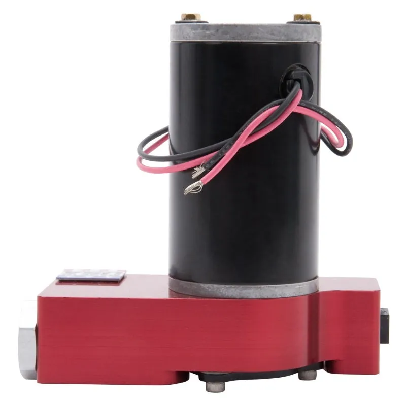 Edelbrock Quite-Flo Electric Fuel Pump 120 gph at 6.5 psi Preset 3/8" NPT Inlet/Outlet Aluminum - Red Anodize