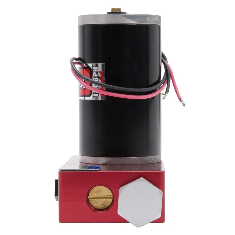 Edelbrock Quite-Flo Electric Fuel Pump 120 gph at 6.5 psi Preset 3/8" NPT Inlet/Outlet Aluminum - Red Anodize