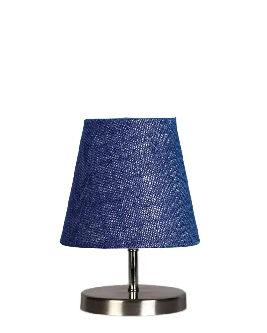 Eye Catchy Jute Round Metal Steel Table Lamp | 6 x 8 inches