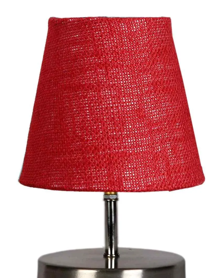 Eye Catchy Jute Round Metal Steel Table Lamp | 6 x 8 inches