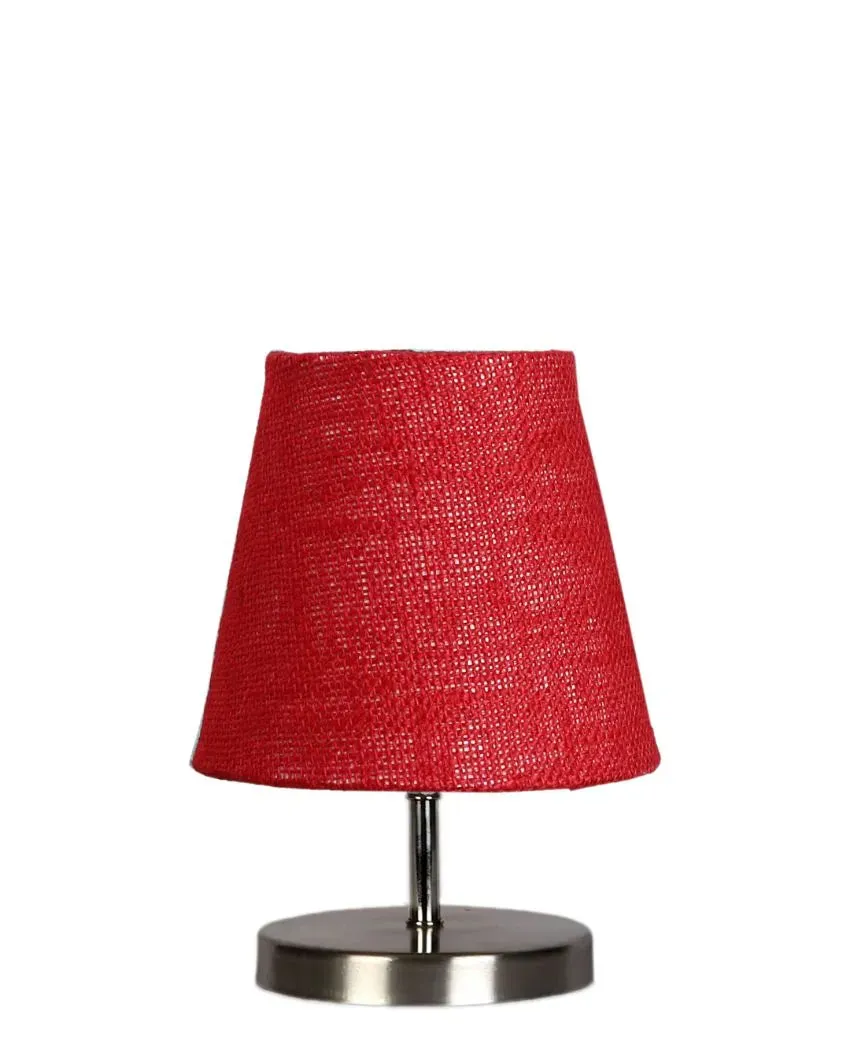 Eye Catchy Jute Round Metal Steel Table Lamp | 6 x 8 inches