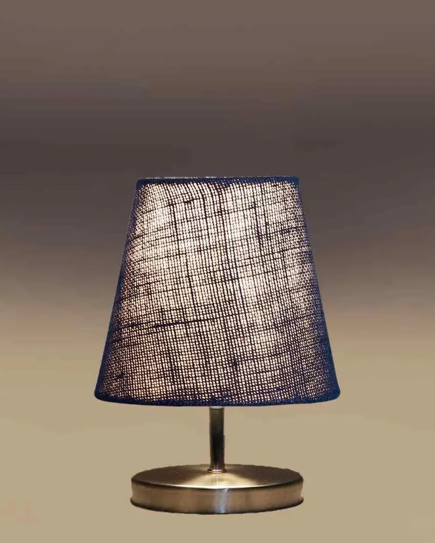 Eye Catchy Jute Round Metal Steel Table Lamp | 6 x 8 inches