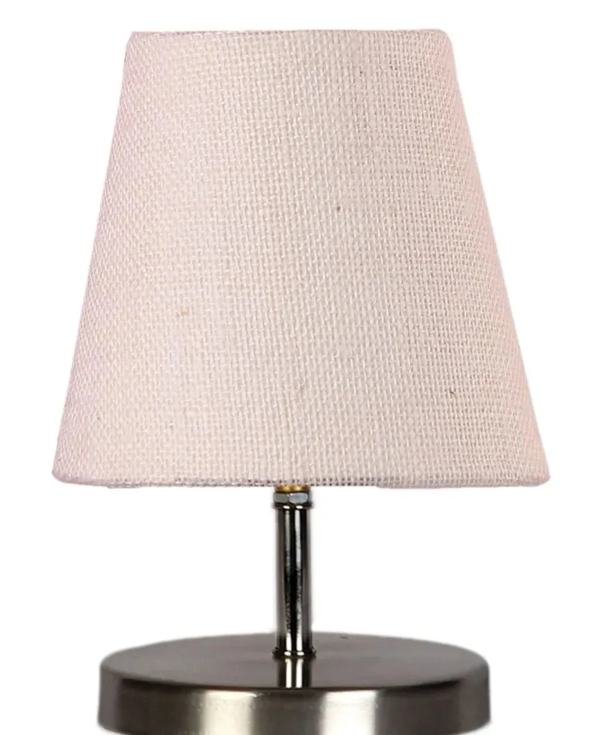 Eye Catchy Jute Round Metal Steel Table Lamp | 6 x 8 inches