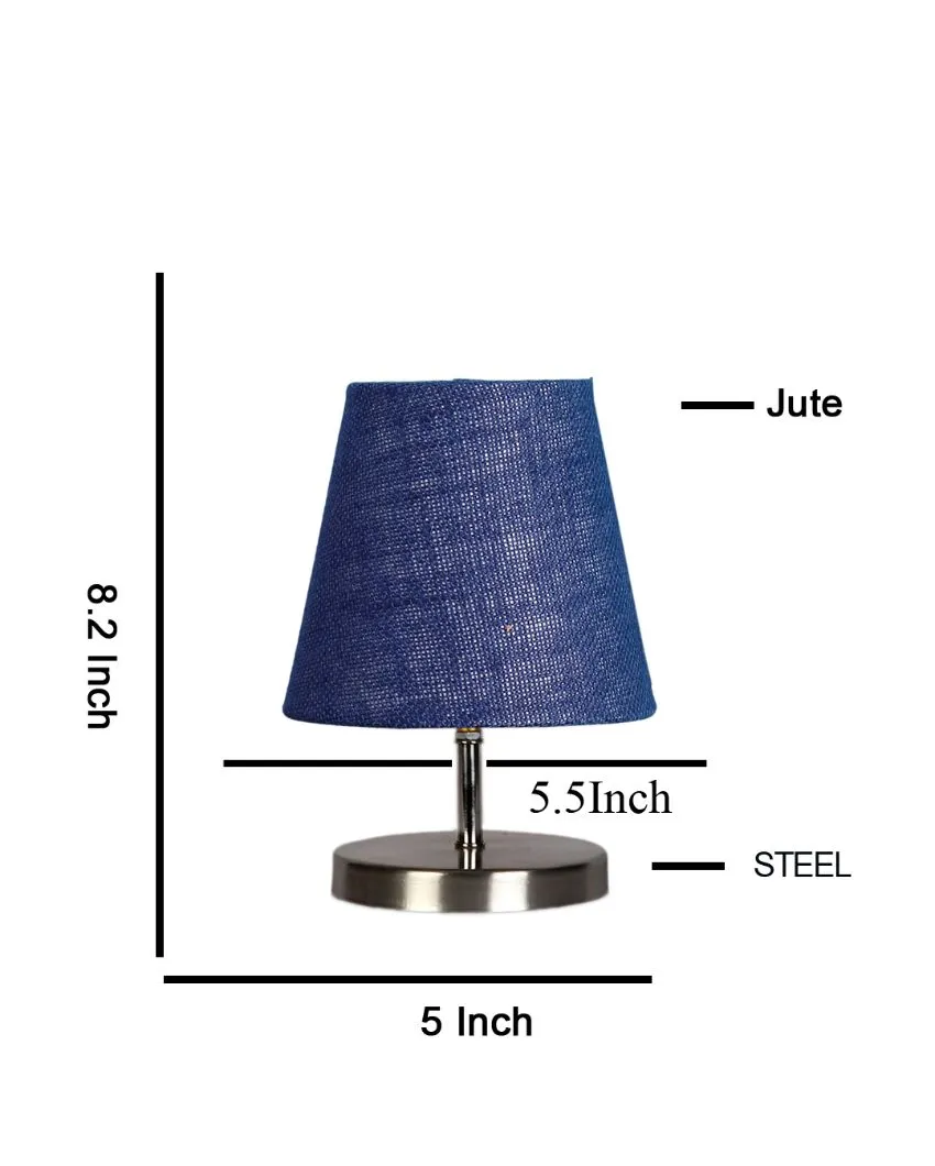 Eye Catchy Jute Round Metal Steel Table Lamp | 6 x 8 inches