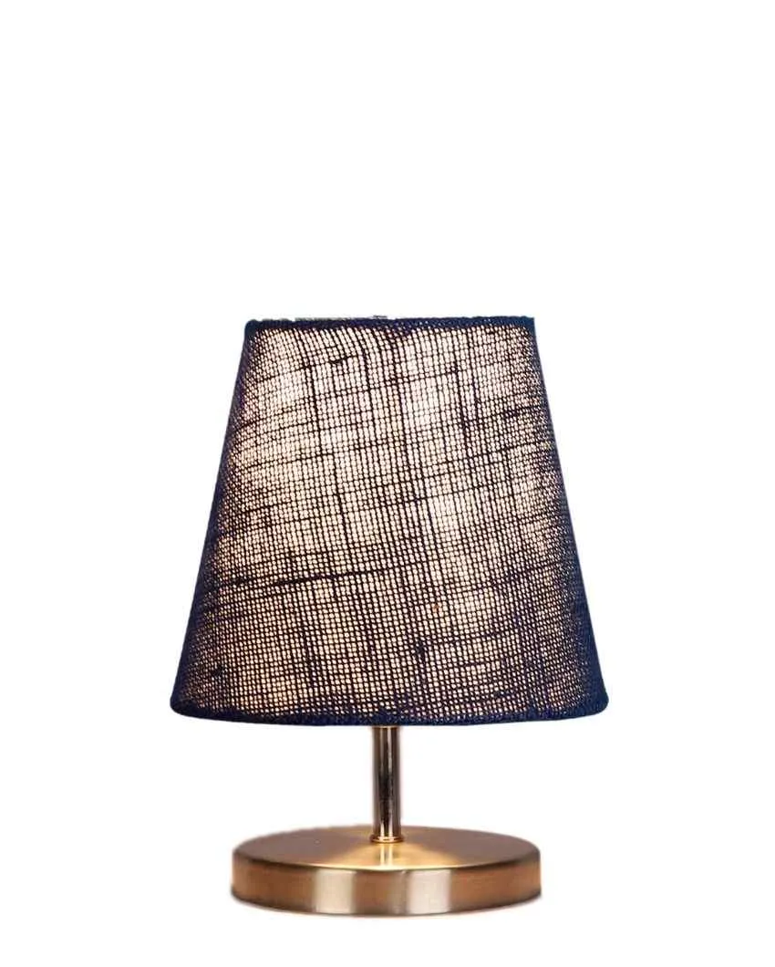 Eye Catchy Jute Round Metal Steel Table Lamp | 6 x 8 inches