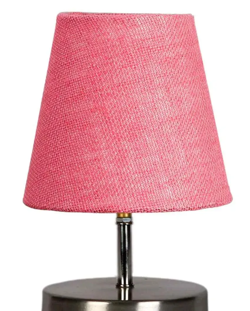 Eye Catchy Jute Round Metal Steel Table Lamp | 6 x 8 inches