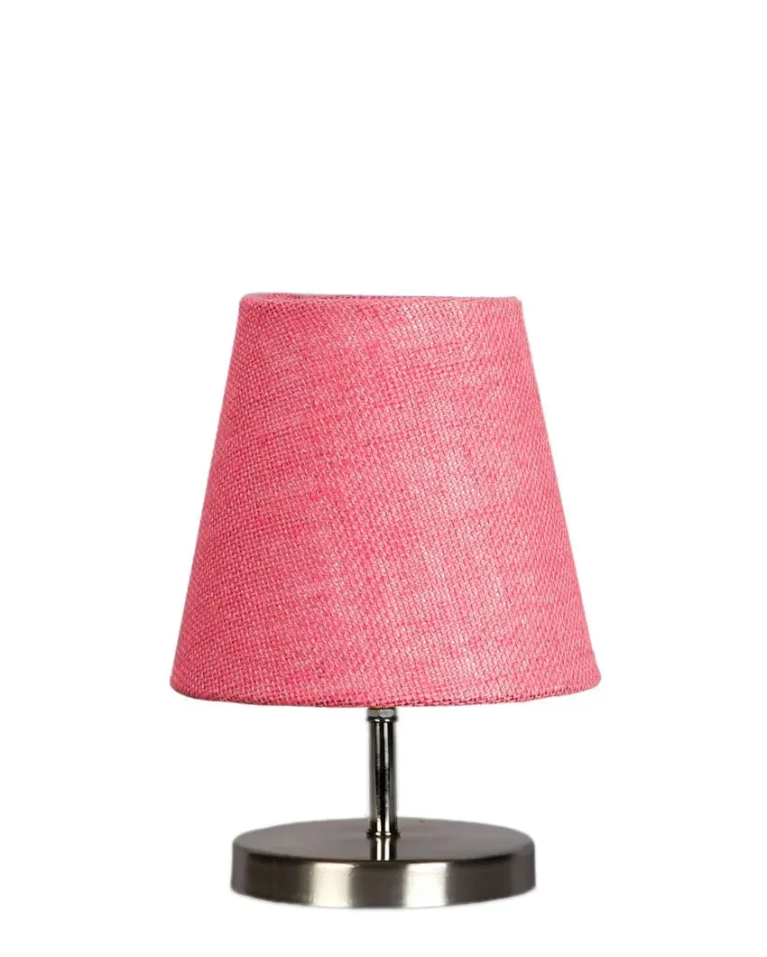 Eye Catchy Jute Round Metal Steel Table Lamp | 6 x 8 inches
