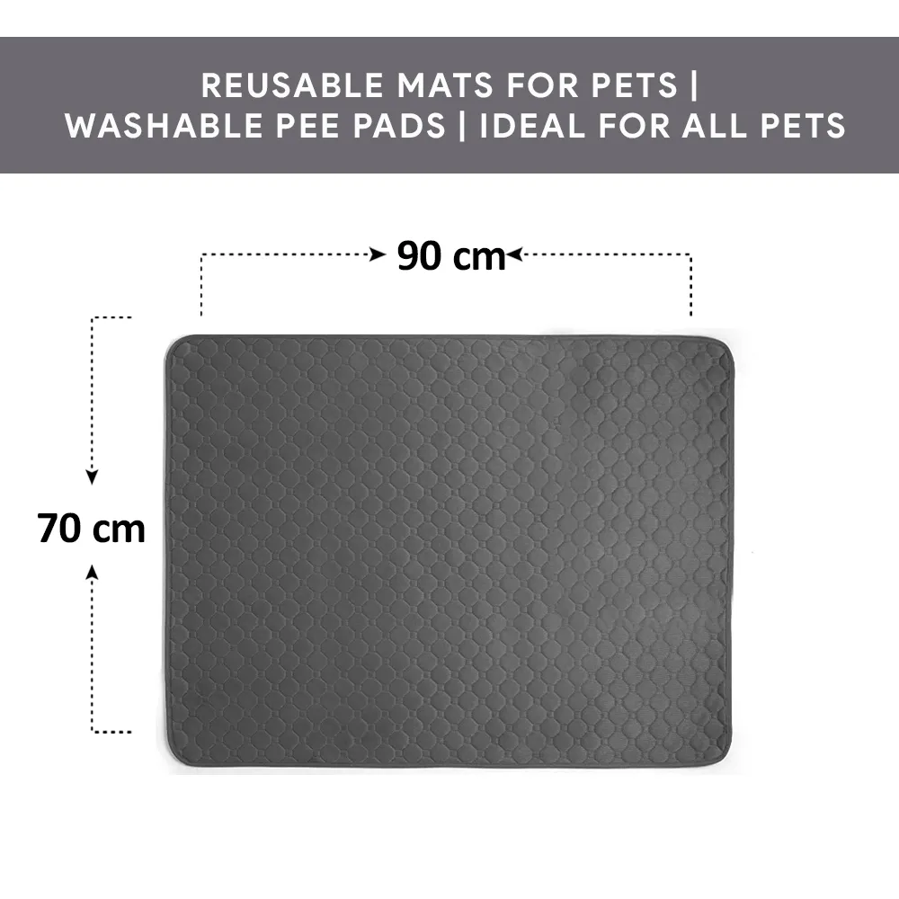 Goofy Tails Reusable Pee Pads for Dog (Grey Black, 90x70cm)