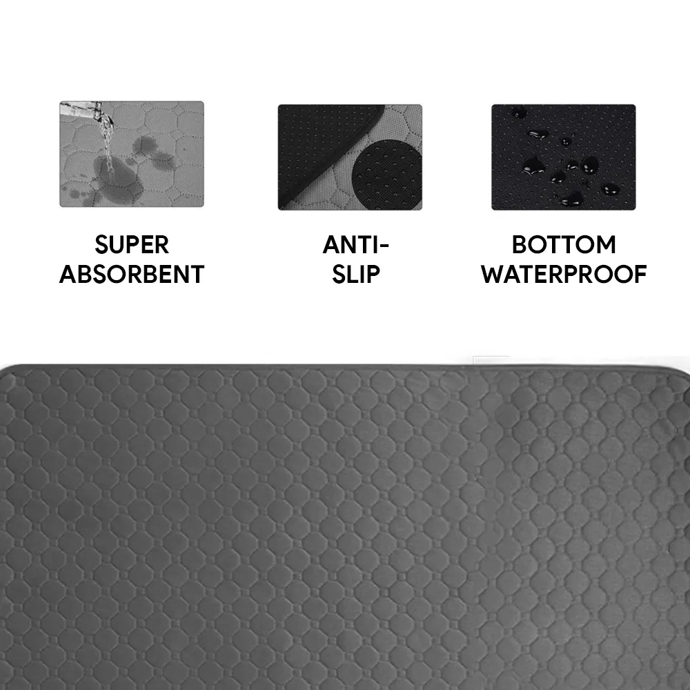 Goofy Tails Reusable Pee Pads for Dog (Grey Black, 90x70cm)