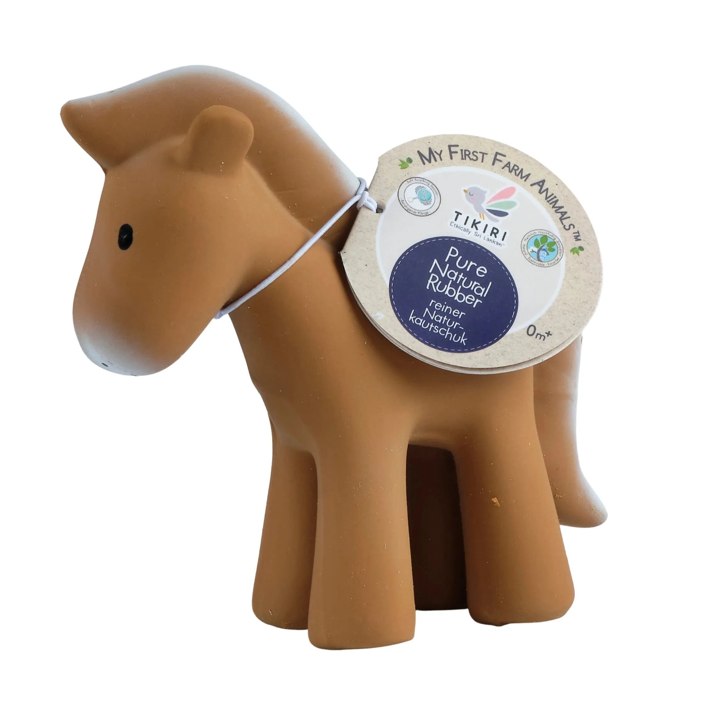 Horse - Natural Rubber Baby Teether Rattle & Bath Toy