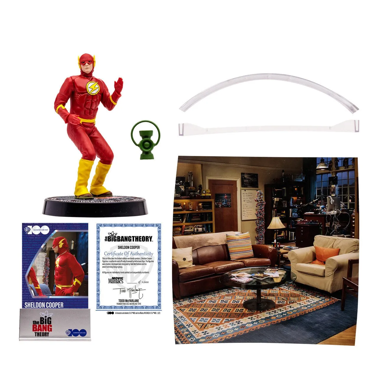 McFarlane Movie Maniacs WB 100: Sheldon Cooper as The Flash (Big Bang Theory)