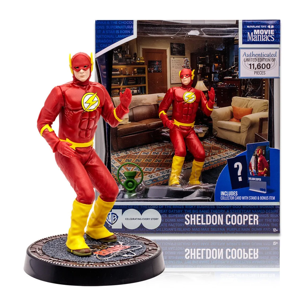 McFarlane Movie Maniacs WB 100: Sheldon Cooper as The Flash (Big Bang Theory)