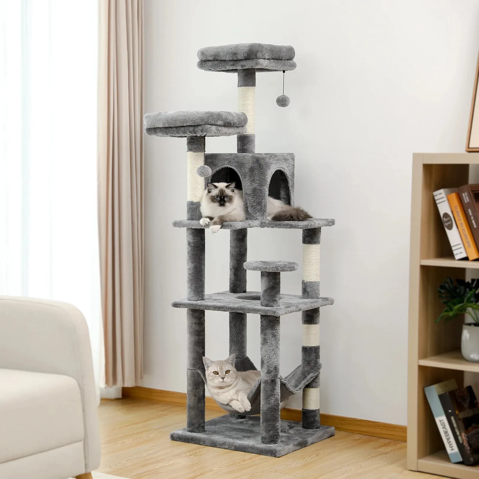 Multi-Level Cat Tree Tower with Scratching Post and Cozy Condo