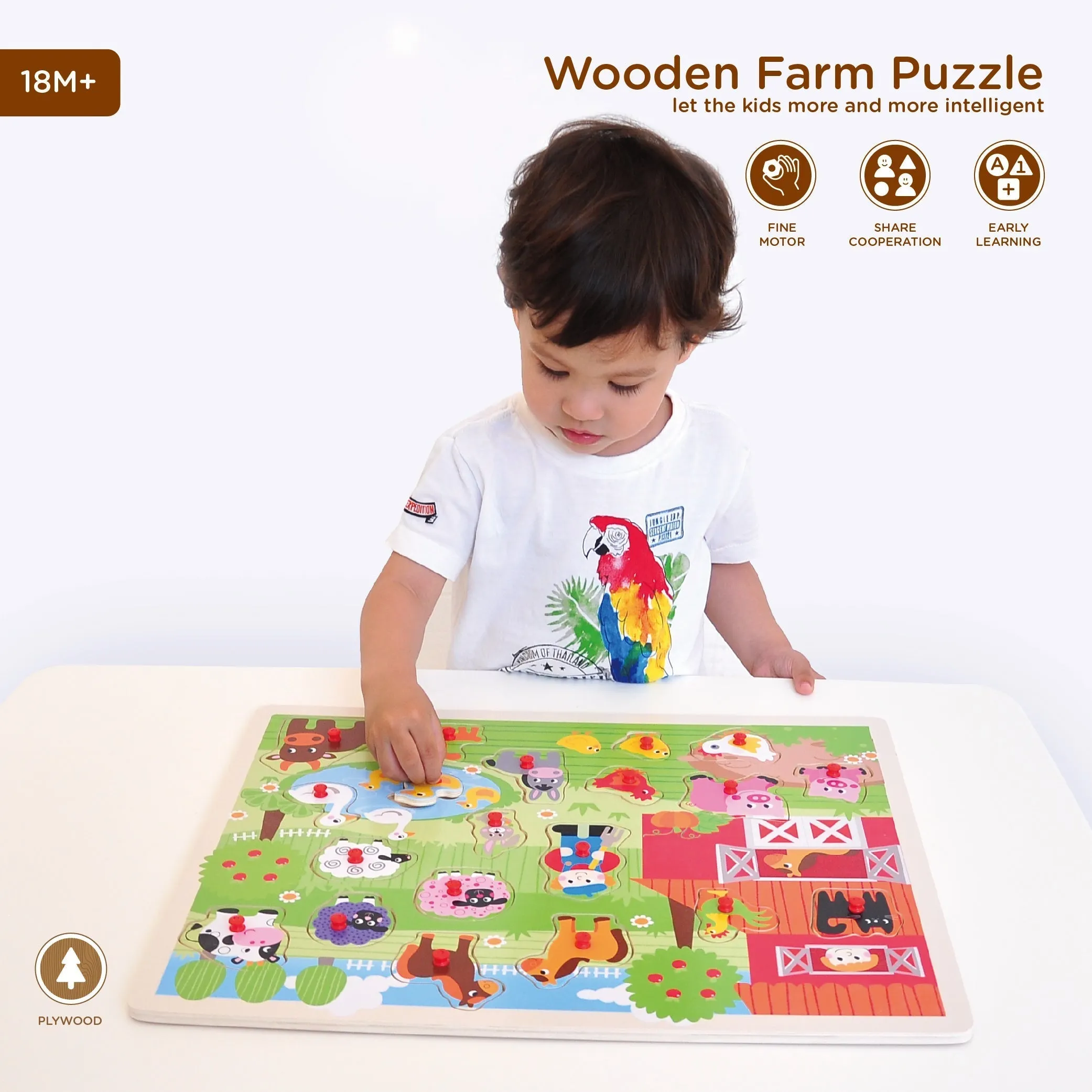 Open Ended Giant Peg Puzzle - Jungle Animals