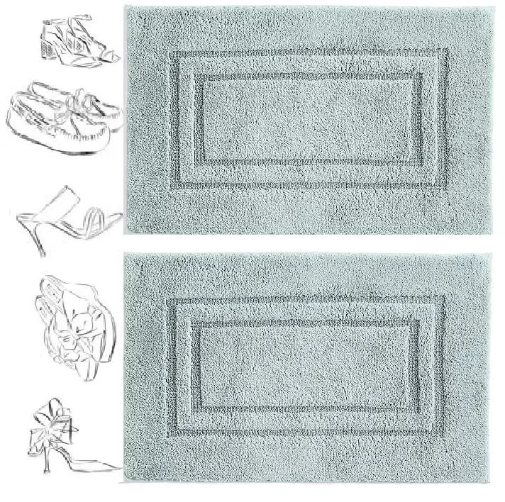Pack of 2 Luxury Bath Mat Set Super Soft 750-GSM Washable Bath Mat