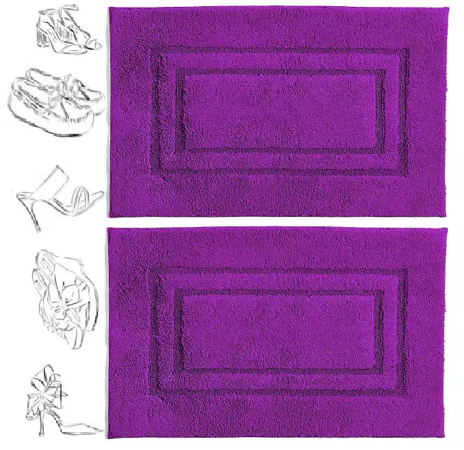 Pack of 2 Luxury Bath Mat Set Super Soft 750-GSM Washable Bath Mat
