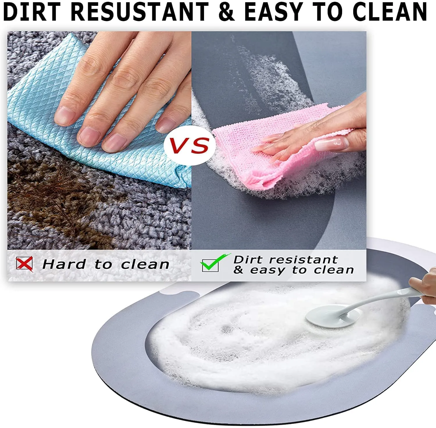 Quick Dry Absorbent Anti-slip Bathroom Door Mat