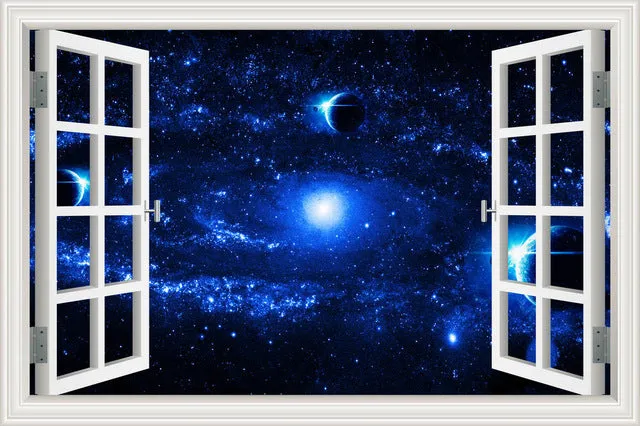 Scenic Outer Space Window View Wall Decals