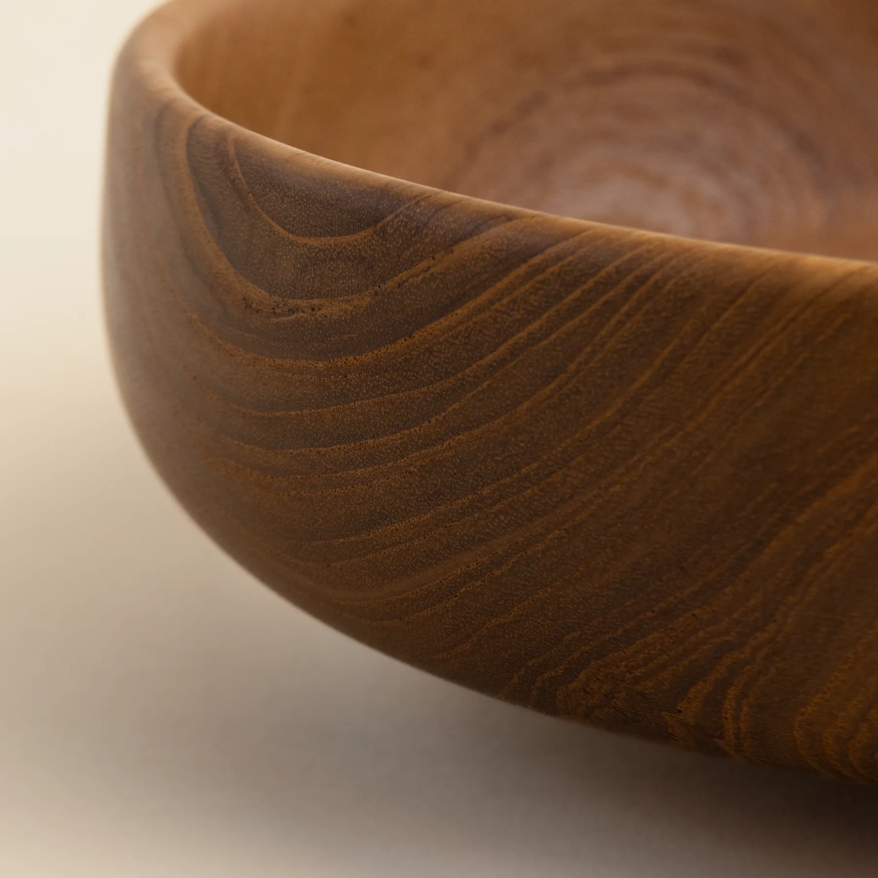 Teak Shallow Bowl