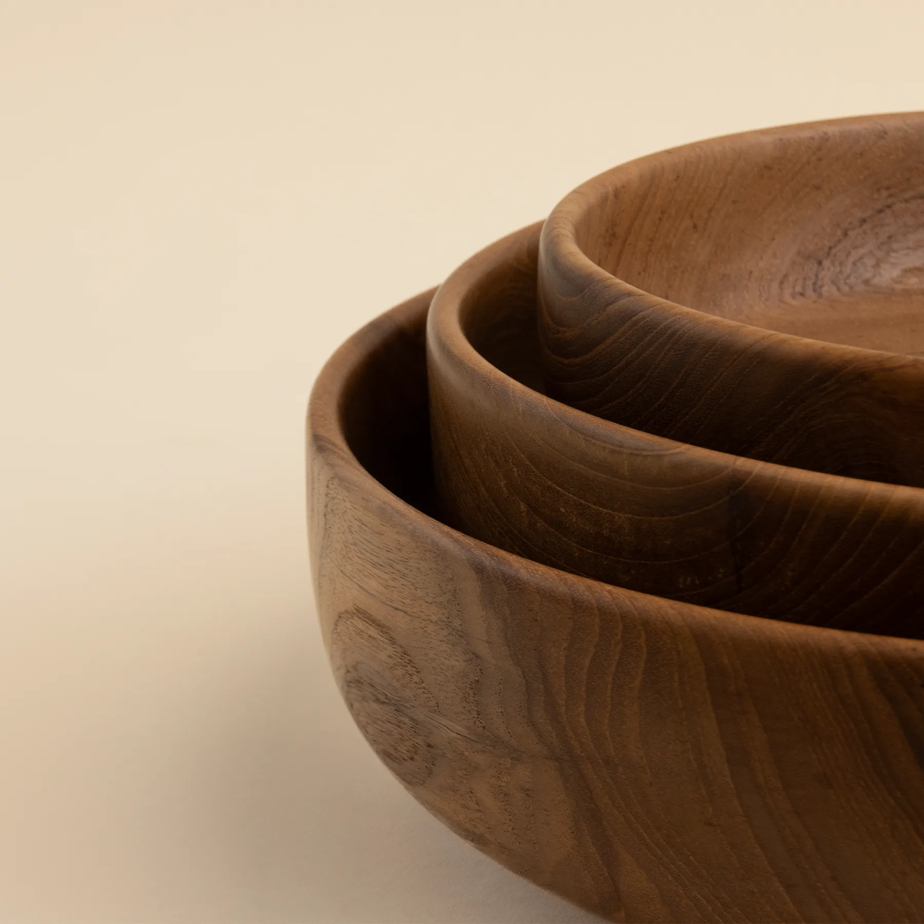 Teak Shallow Bowl