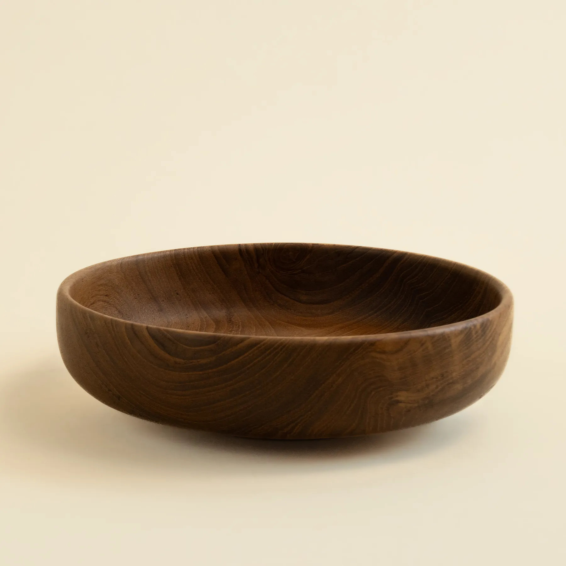 Teak Shallow Bowl
