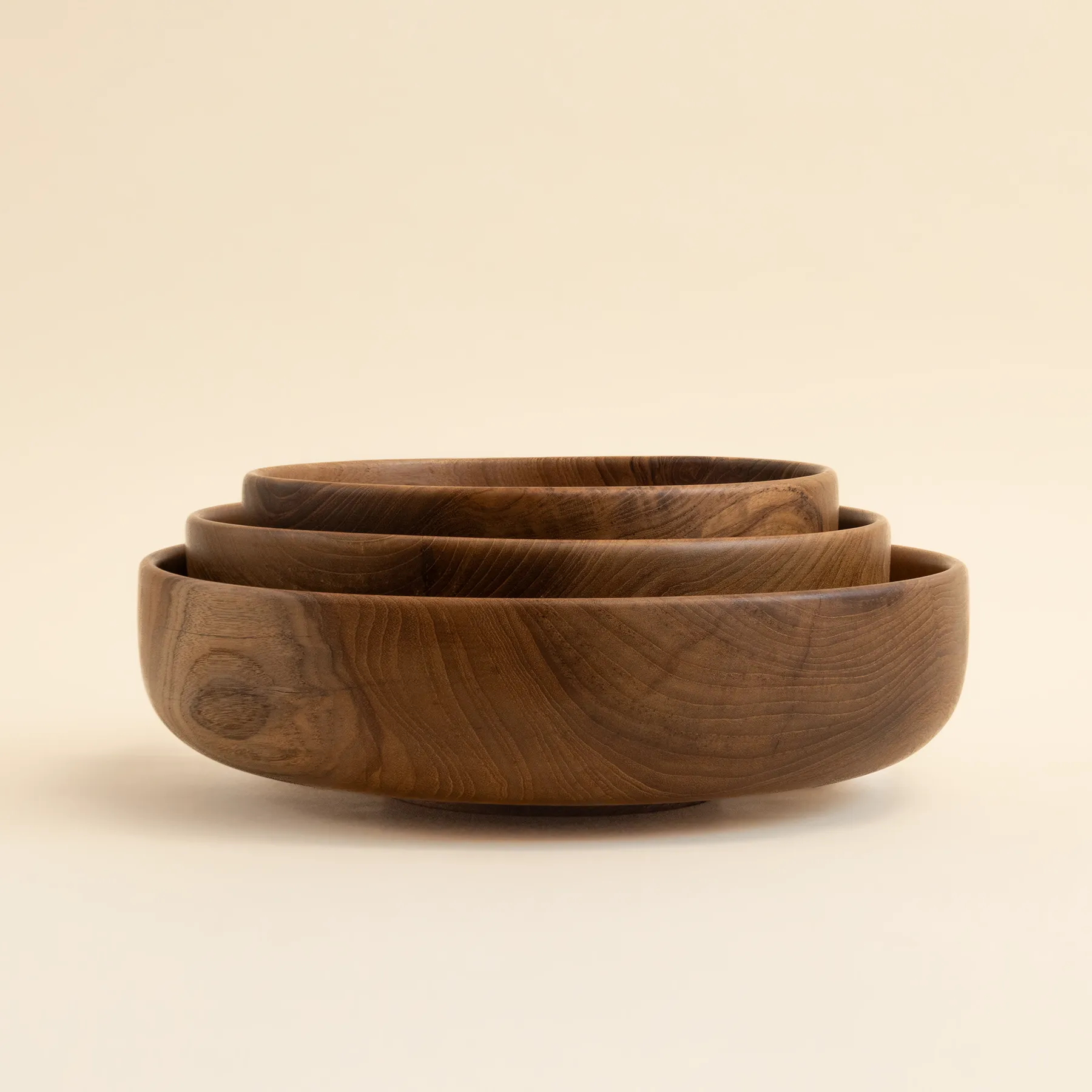 Teak Shallow Bowl