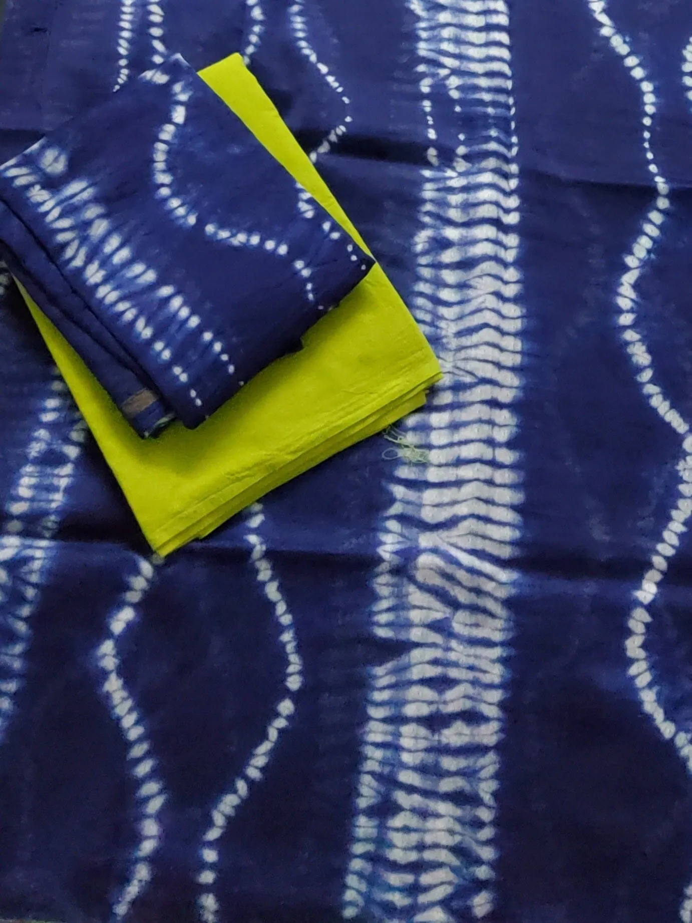 Tie and Dye Chanderi Silk Cotton Dress Material