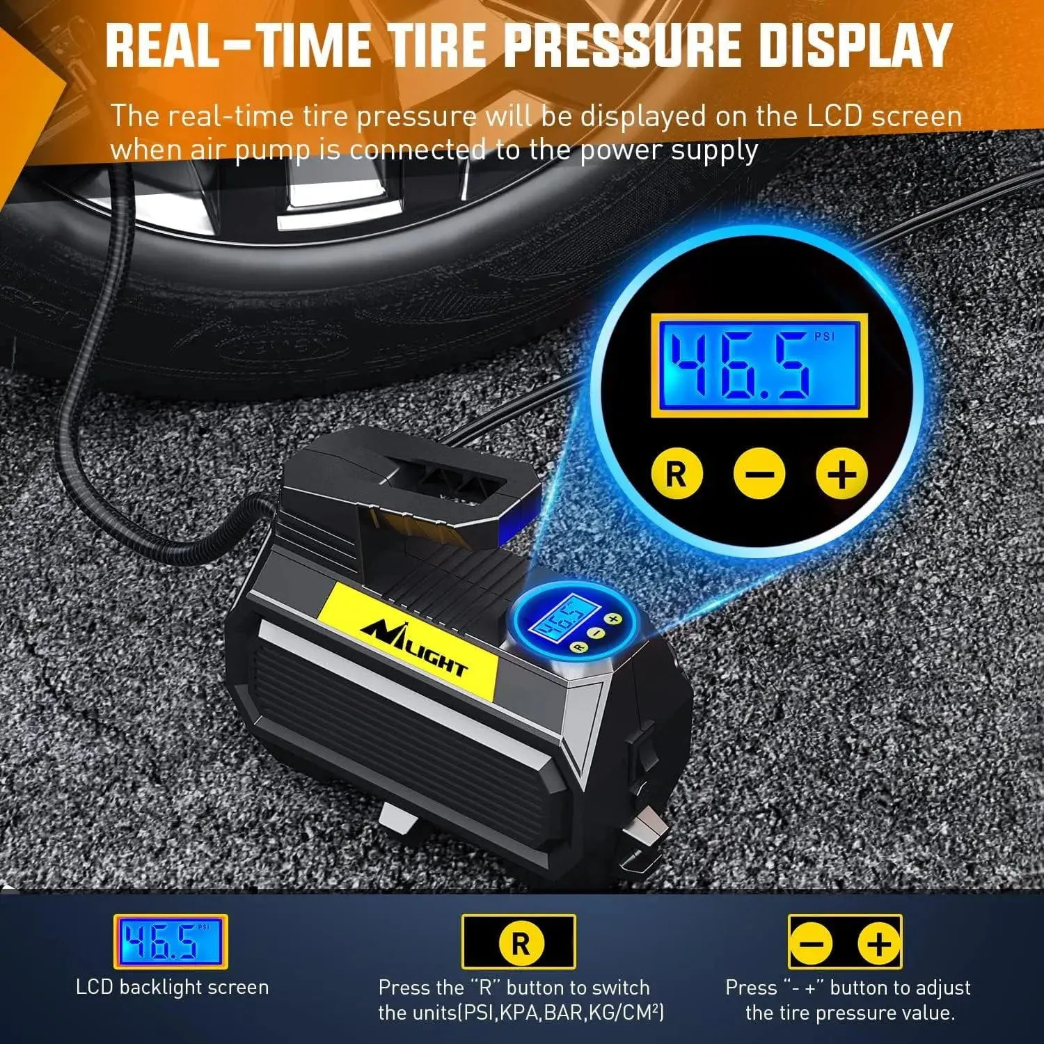 Tire Inflator Air Compressor Pump