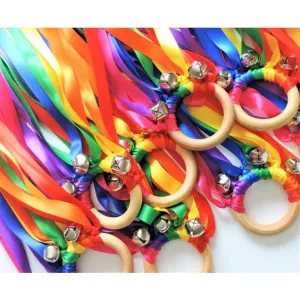 Waldorf Ribbon Hand Kite With Bell 20 pcs