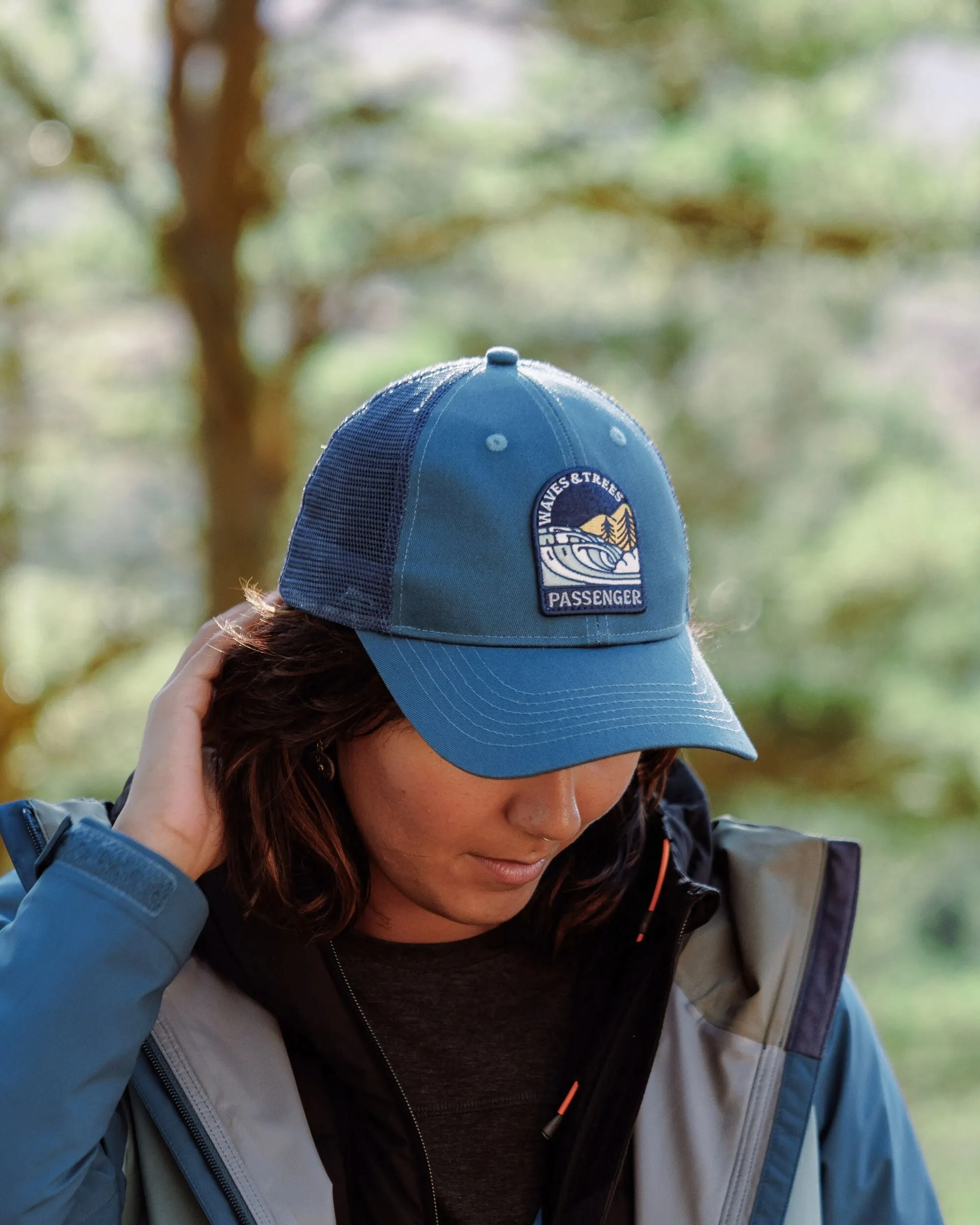 Waves & Trees Organic Cotton Trucker Cap - Tidal Blue