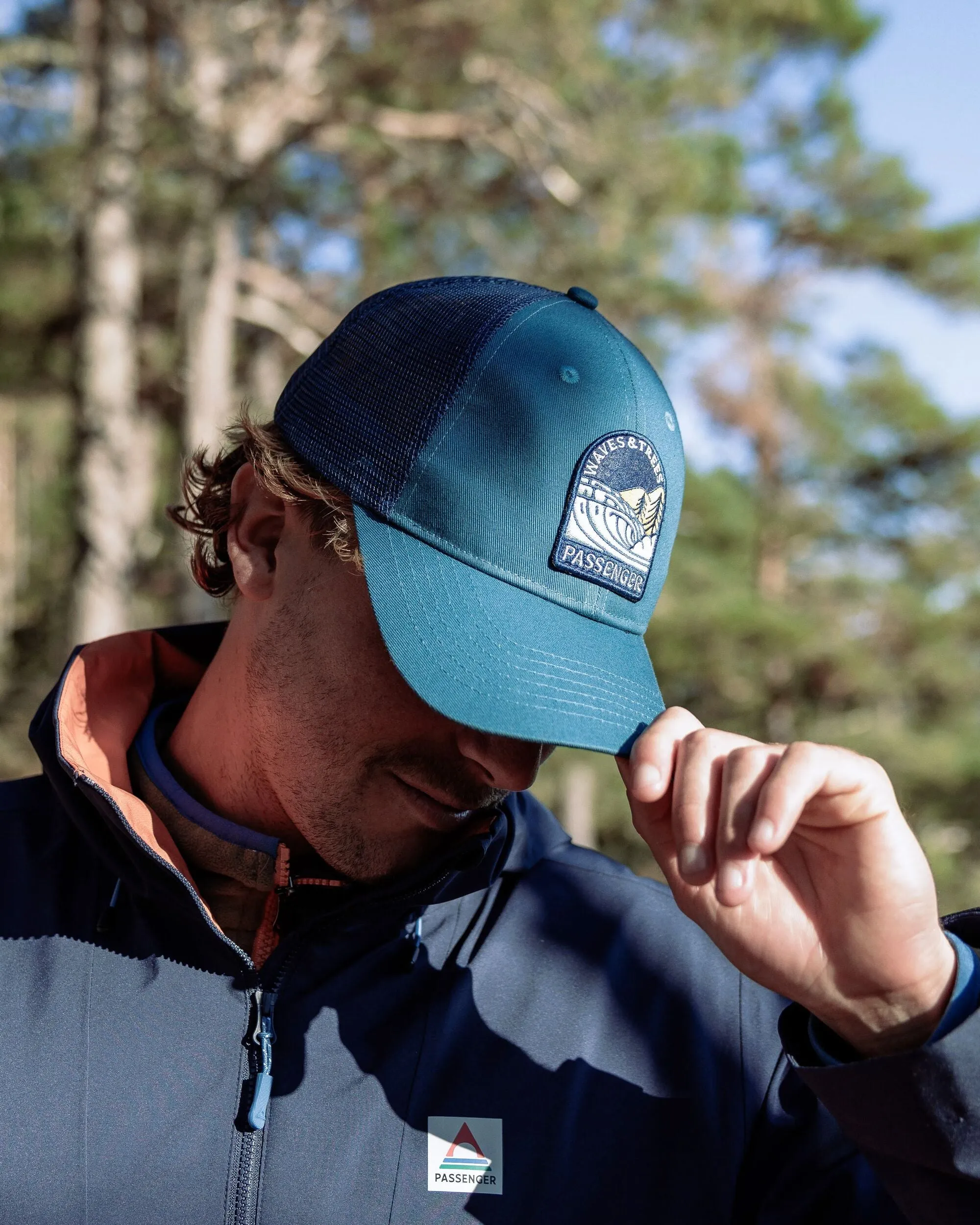 Waves & Trees Organic Cotton Trucker Cap - Tidal Blue