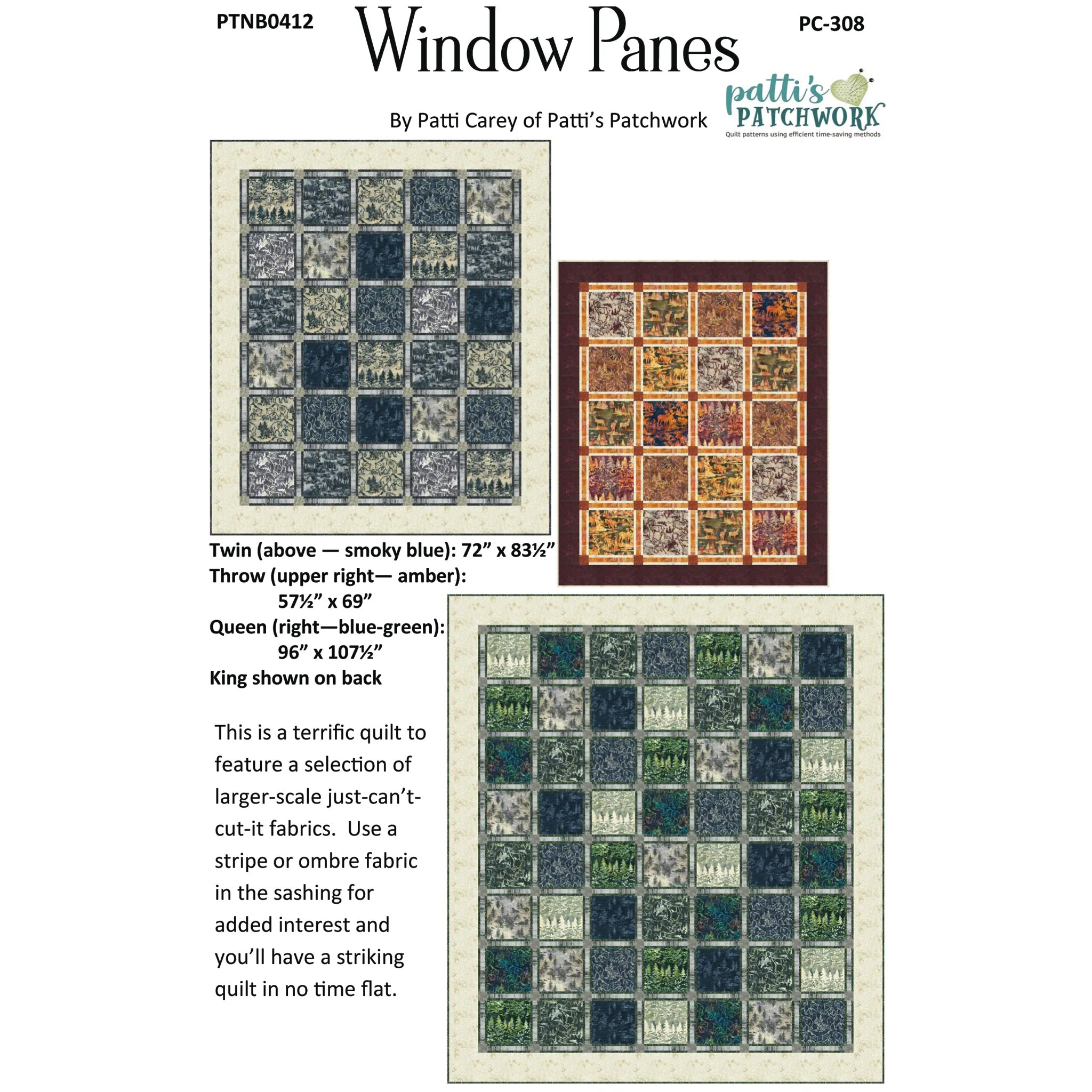 Window Panes Quilt PC-308e - Downloadable Pattern