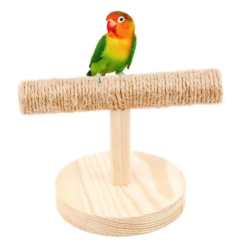 Wood and Sisal Bird's Perch